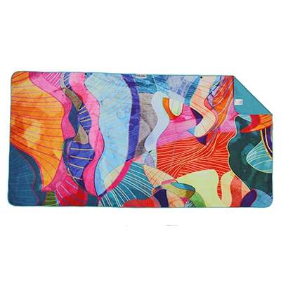 Wholesales microfiber print beach towel with carry bag